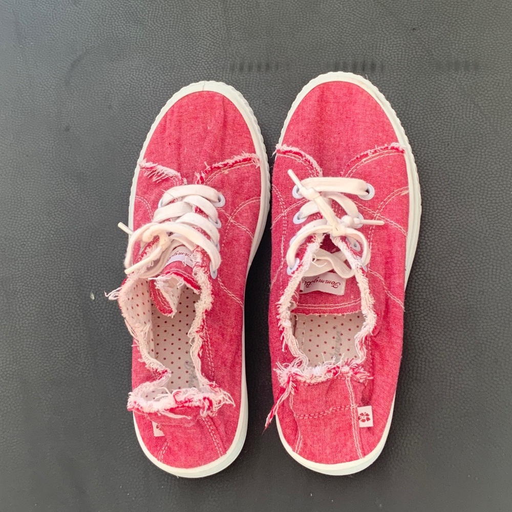 Pink Casual Canvas Lace-Up Sneakers